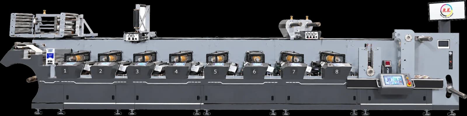 RK SFMS-320 Sleeve Gearless Servo Flexo Printing Machine — full machine